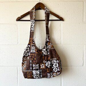 Handmade Hawaiian Print Floral Hibiscus Hawaiian Quilt Print Crossbody Messenger